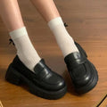 British Style Fur Platform Preppy AllMatch Dress Creepers Autumn Oxfords Loafers