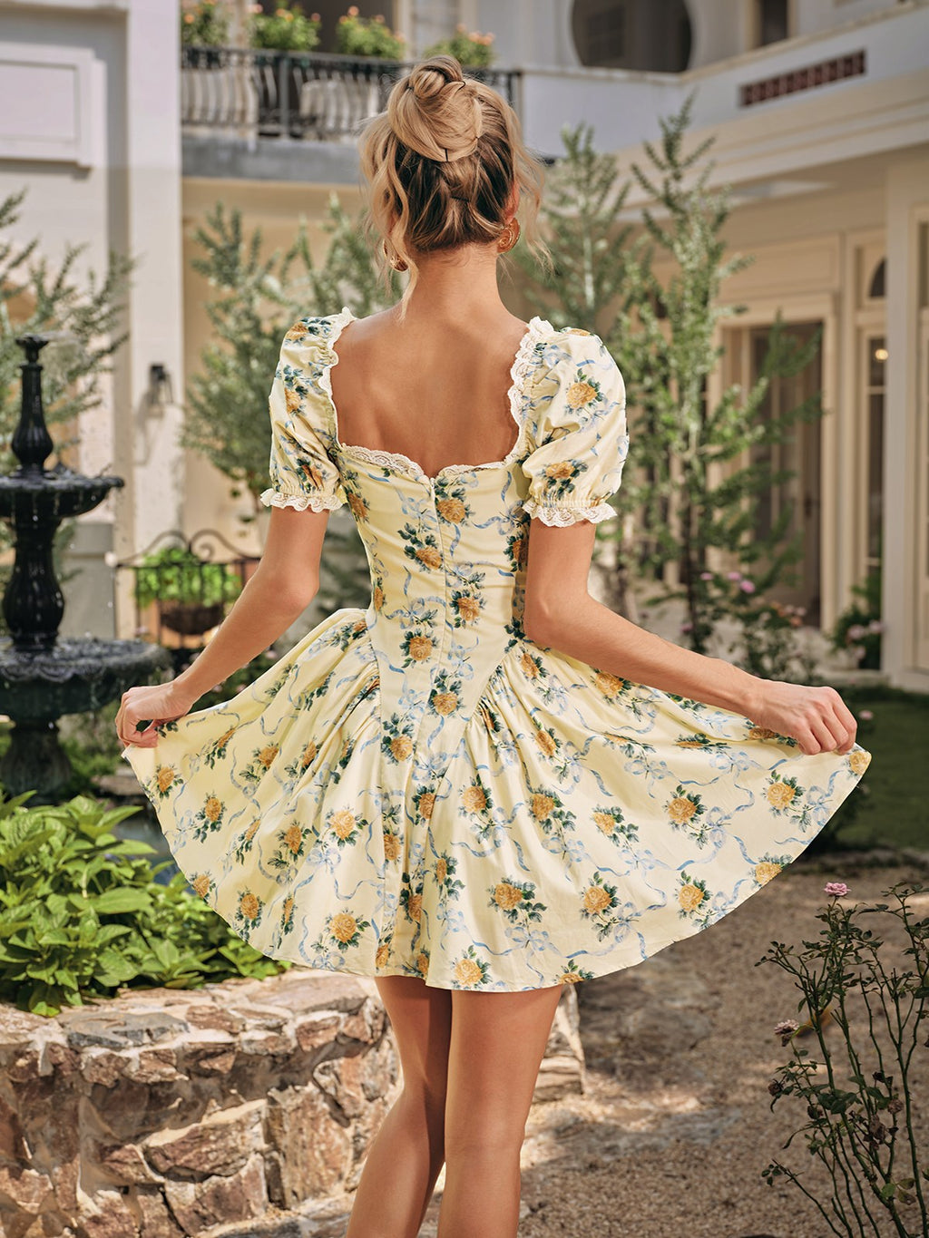 Floral Printed Flare Mini Dress