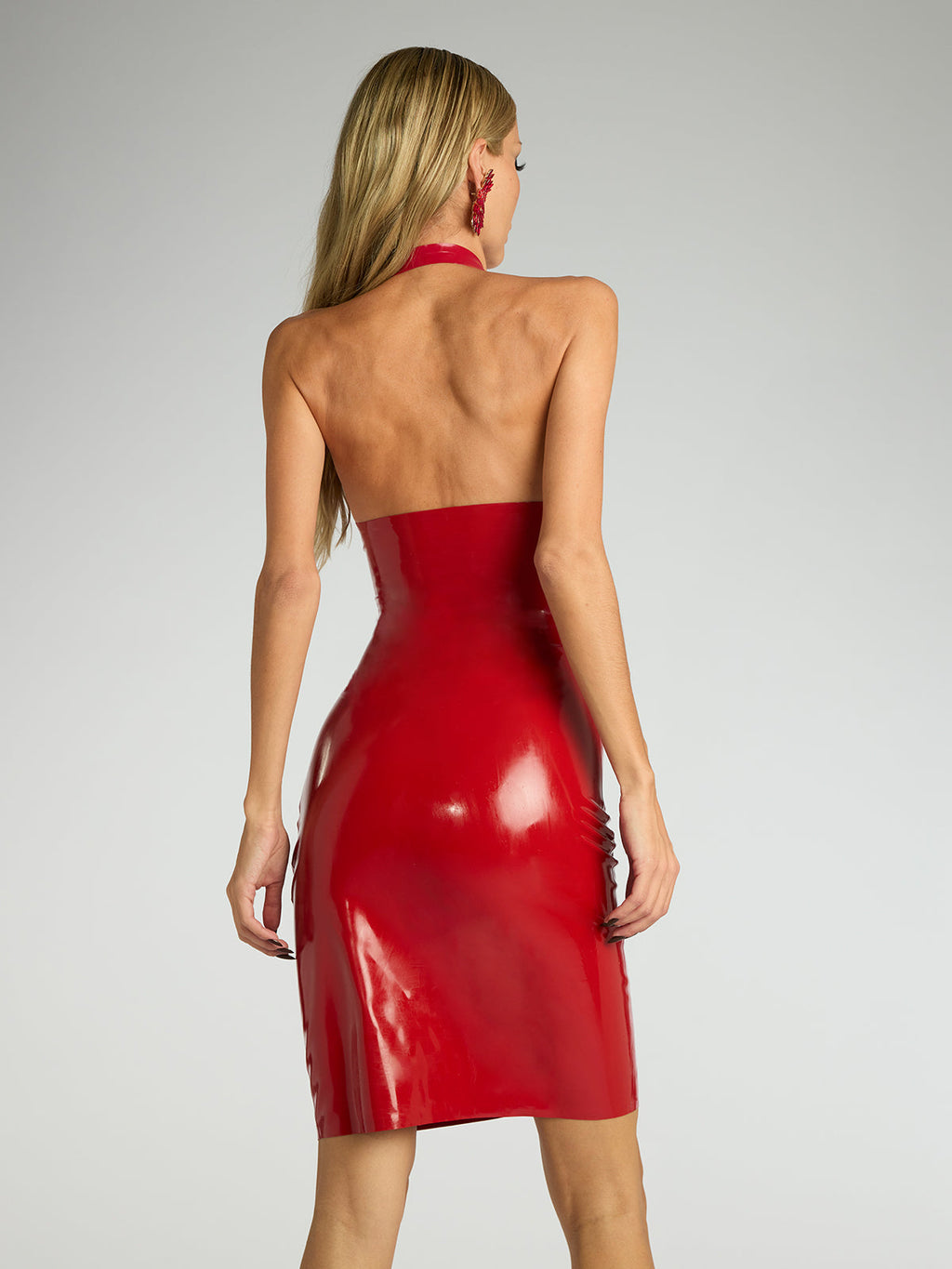 Halterneck Latex Mini Dress