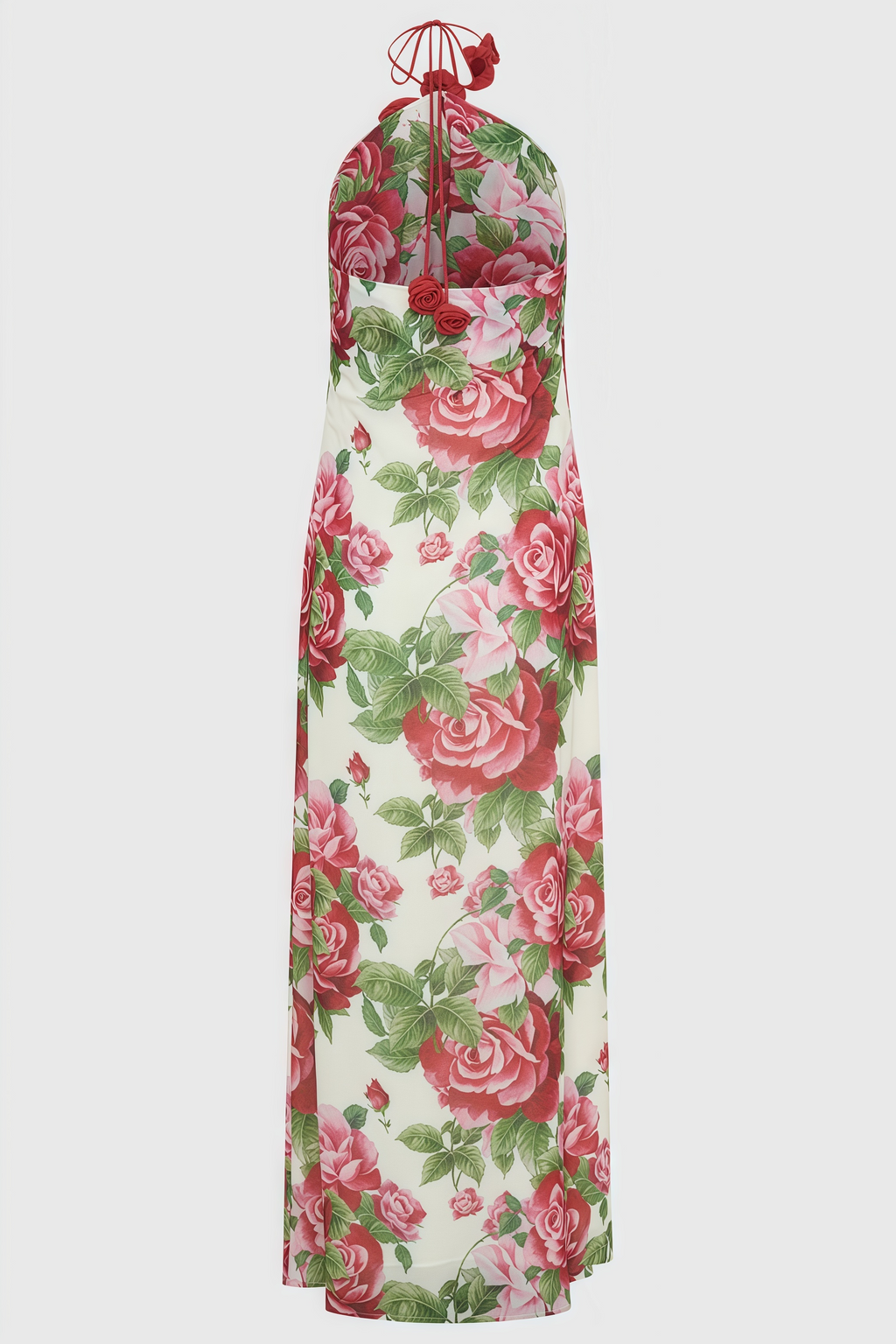 Ysraela Cowl Neck 3D Floral Maxi Dress