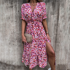Petra Timeless Floral Print Slit Dress Designer Edit