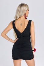 Flowers Cutout Mini Dress