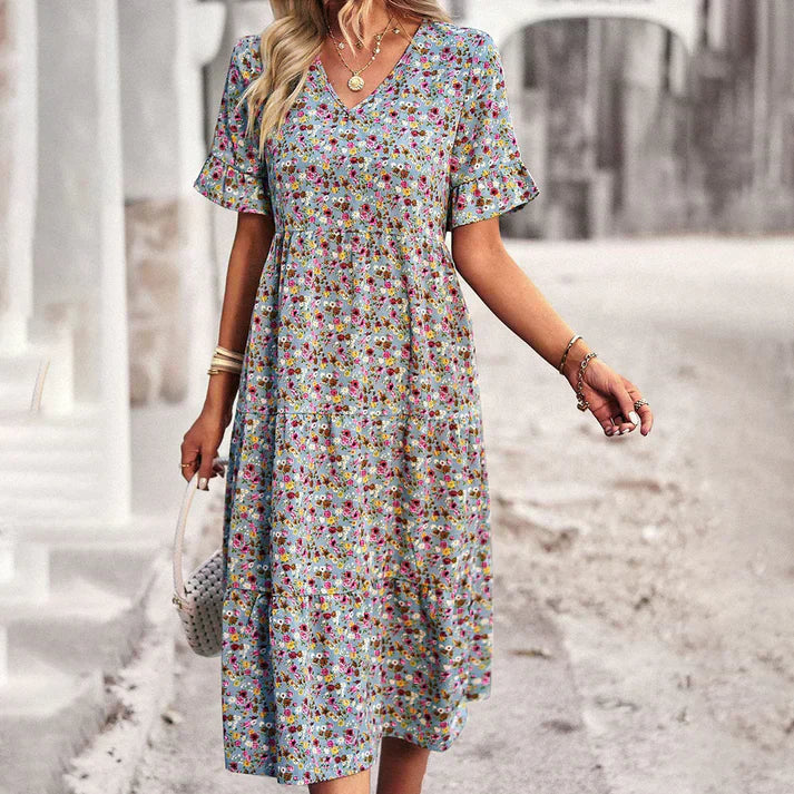 Lena Elevated Women's Casual Floral Summer Dress Evening Wear Edit