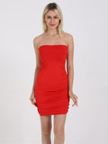 Ruched Bodycon Tube Dress