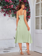 Ruched Bust Split Thigh Cami Dress
