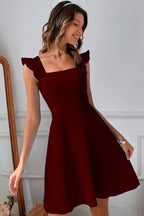 Ruffle Sleeveless Tie-back Mini Dress