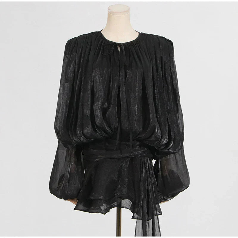 Elegant V - Neck Lace - Up Summer Style Mini Dress