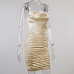 Margarita Ruched Diamond Strap Corset Dress