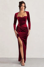 Velvet Elastic Tight Long Sleeved Dress