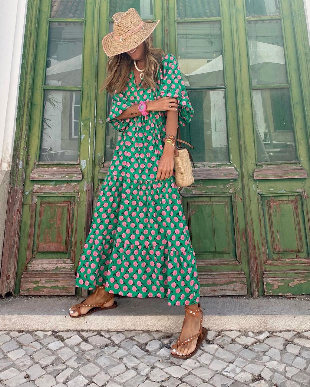Mercedes Effortless Bohemian Long Dress Elevated Occasion Wear