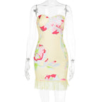 Printed Off - Shoulder Backless Party Dress for Women