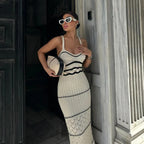 Striped Knit Midi Dress
