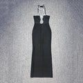 Black Diamond Strapless Maxi Bandage Dress
