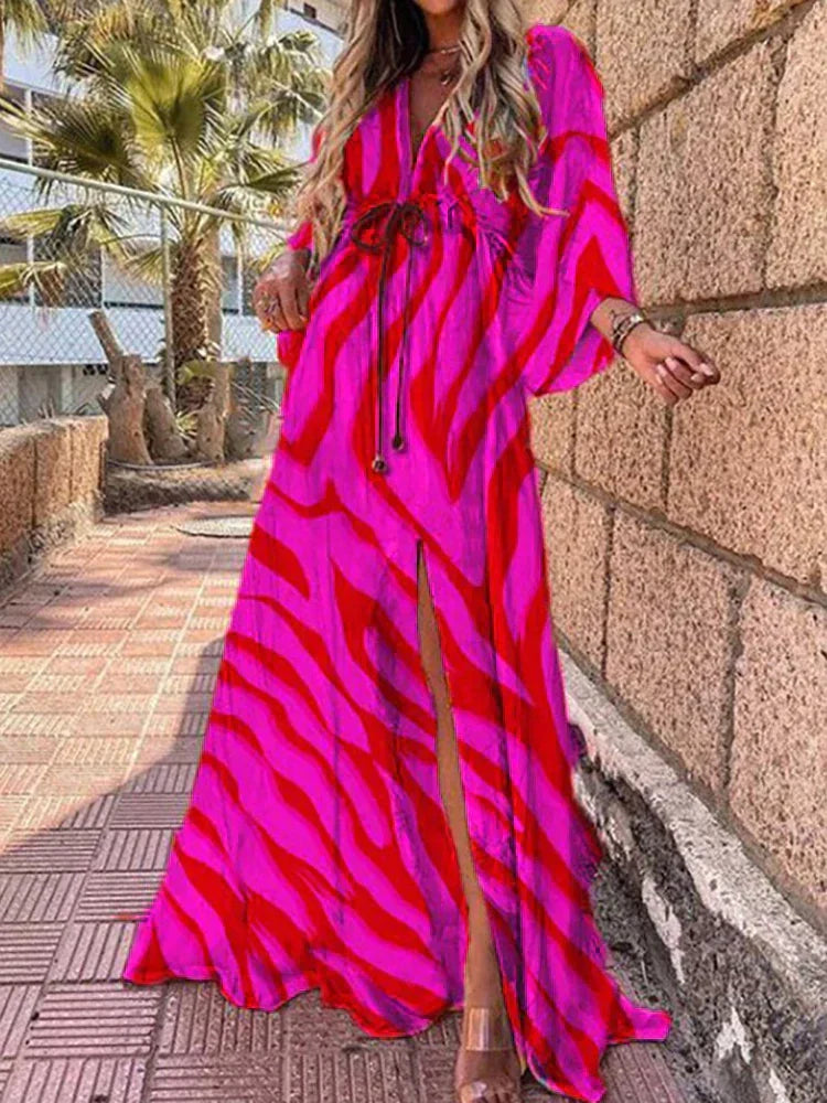 Fátima Elevated Printed Dress for the Beach Boutique Collection