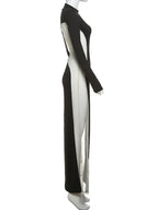 Solid Patchwork Black Milk Silk Dress