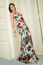 Halter Backless Print Sleeveless High Waist Long Dress
