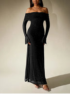 ERIKA LONG SEQUIN DRESS