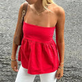 Bandeau Solid Color OffShoulder Strapless