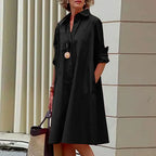 Alba Boutique Women's Midi Shirt Dress with Button Placket Collection