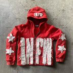 Patchwork Letter Pullover Hoodie