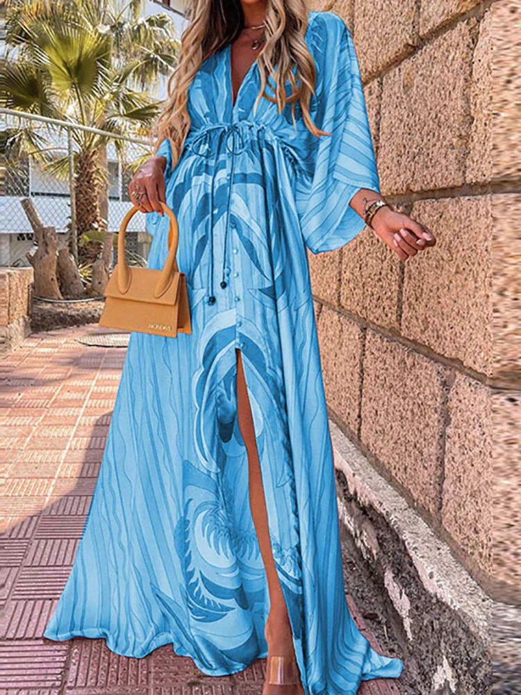 Fátima Elevated Printed Dress for the Beach Boutique Collection