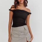 Slim Fit Solid Color Strapless