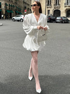 Lantern Long Sleeve Ball Gown Dress