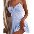 Floral Strapless Backless Camisole Mini Dress