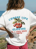 Cherries Print Casual Cotton Tshirt