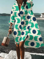 Tamar Aesthetic Wide, Colorful Dress with Summery Patterns Evening Wear Edit