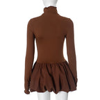 Long Sleeve Turtleneck Bud Mini Dress