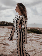 Ada Elevated Long Sleeve Knitted Maxi Dress Chic Silhouette Collection