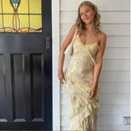 Colorful Spaghetti Strap Printed Midi Dress