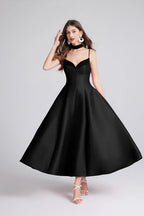 Chest Pad Wrap Corset A Line Pleated Halter Dress