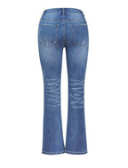 Fashion High Stretch Slim Denim Trousers Street Casual Boot Cut Pants S2XL Drop Shipping