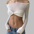Shell Patchwork See-through Strapless