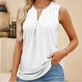 Hollow Out Vneck Sleeveless Tshirt