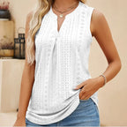 Hollow Out Vneck Sleeveless Tshirt