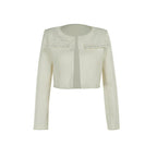 Pearl Long Sleeve Coat And Mini Strapless Dress Sets