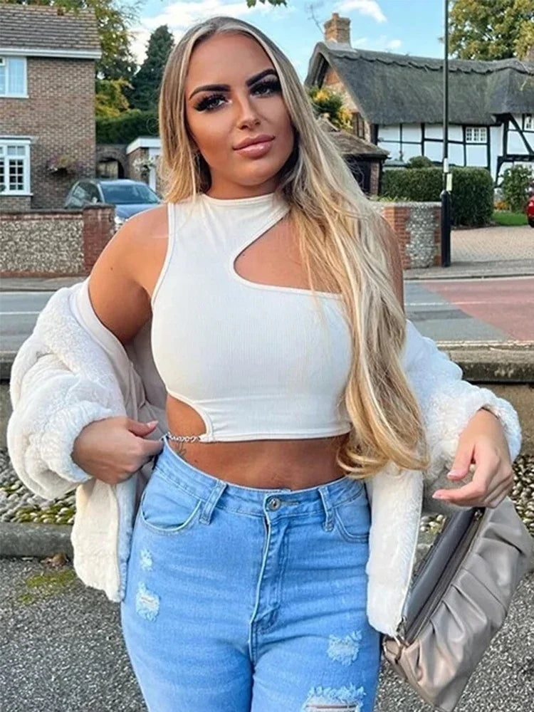Grunge Sexy Cutout Chain Y2K Cami Top