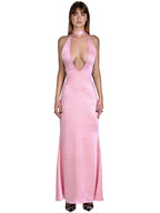 Satin Open Back Dress