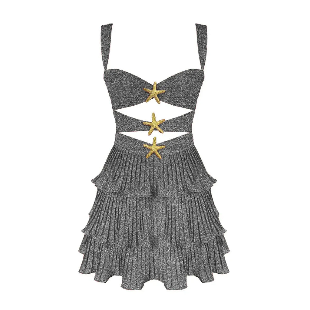 Cover Up Skirt Geometry Printed Two - Piece Beach Dress