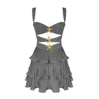 Cover Up Skirt Geometry Printed Two - Piece Beach Dress