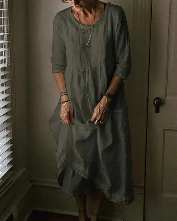 Eugenia Minimalist Oversized Women's Linen and Cotton Dress Designer Edit