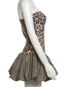 Leopard Print Patchwork Mini Dress