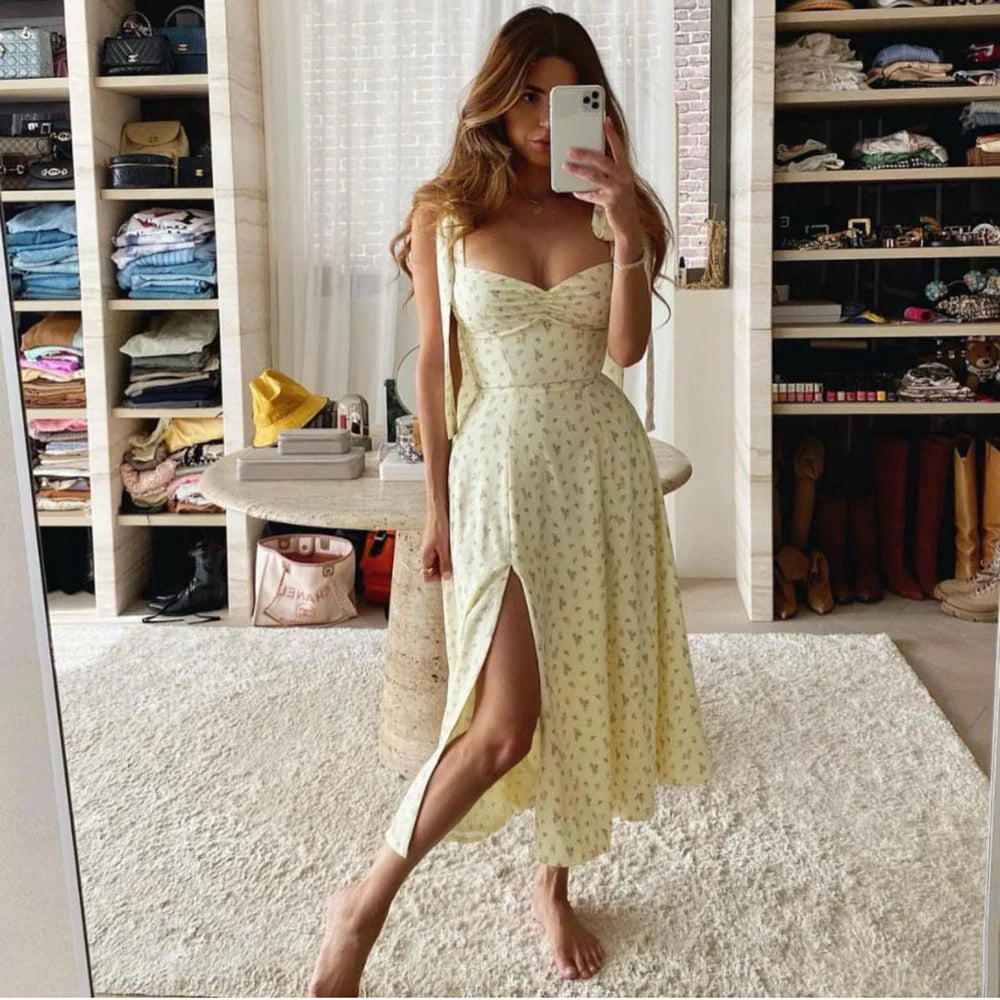 Genoveva Statement Midi Summer Dress with Daisy Print Boutique Collection