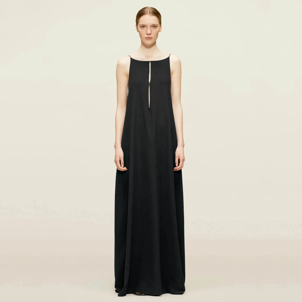 Open Back Sleeveless Cut Out Satin Slip Dress