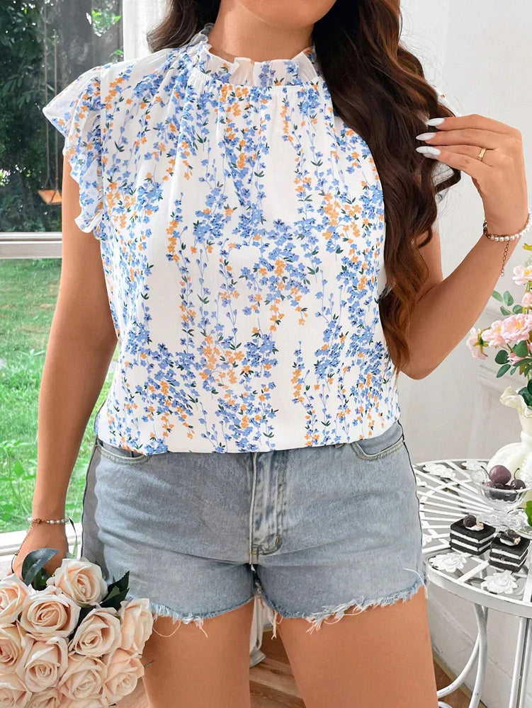 Bohemian Floral Vneck Tshirt