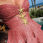 Cover Up Skirt Geometry Printed Two - Piece Beach Dress