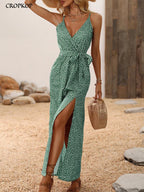 Fidelia Long Summer Dress with a Floral Pattern for Women